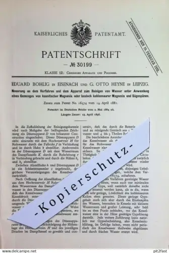 original Patent - Eduard Bohlig , Eisenach | G. Otto Heyne , Leipzig | 1884 | Reinigen von Wasser | Magnesia | Chemie