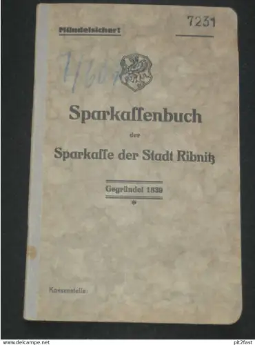 altes Sparbuch - Ribnitz i. Mecklenburg , 1940 - 1944 , Hermann Schütt in Müritz , Sparkasse , Bank !!