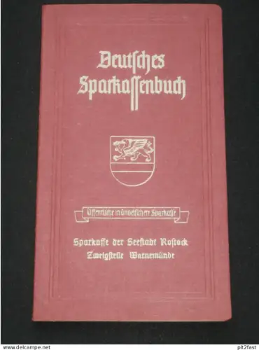 altes Sparbuch - Rostock Warnemünde i. Mecklenburg , 1951 , Klaus Jürgen Wagenzaun , Sparkasse , Bank !!