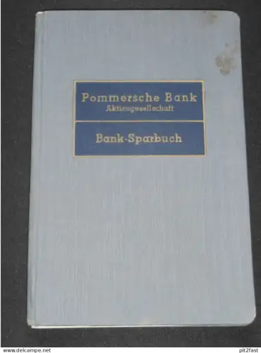 altes Sparbuch - Stettin in Pommern , 1941 - 28. April 1945 , Oberförster Werner Reiche , Sparkasse , Bank !!