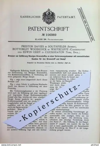 original Patent - Preston Davies , Southfields | Bottomley Woodcock , Whitecliffe | Edwin Oddy , Cleckheaton | Brenner !