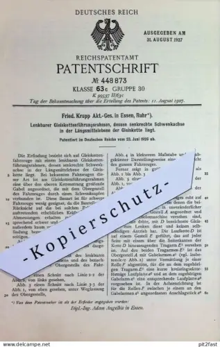 original Patent - Fried. Krupp AG , Essen / Ruhr | Erfinder Adam Angelbis | 1926 | Gleiskette | Gleis - Kette | Ketten !