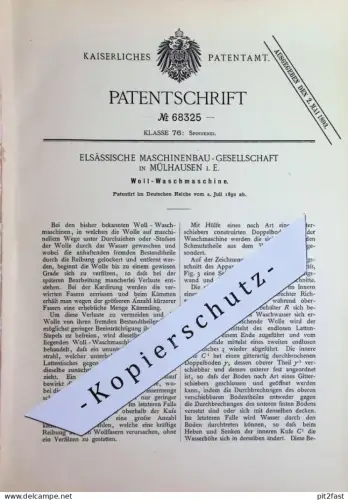 original Patent - Elsässische Maschinenbau Gesellschaft , Mülhausen i. E. | Waschmaschine für Wolle | Wäscherei , Wäsche