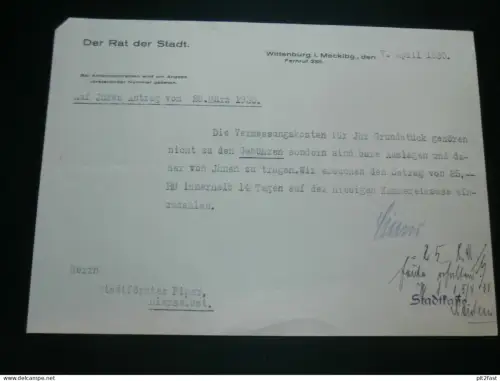 Rat der Stadt in Wittenburg i. Mecklenburg , 1930 , alte Rechnung , Dokument !!