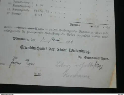 Grundbuchamt Stadt Wittenburg i. Mecklenburg , 1930 , alte Rechnung , Dokument !!