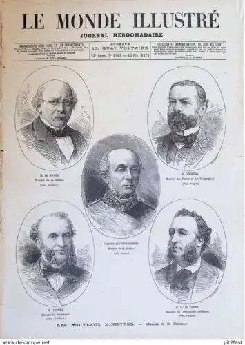 Le Monde Illustré , 1897 Journal Hebdomadaire , les noveaux Ministres !!
