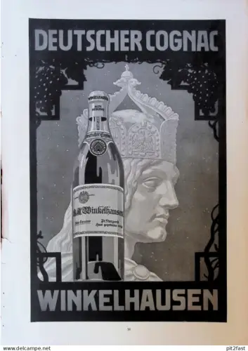 große Reklame - Plakat - Deutscher Cognac Winkelhausen und Badewannen , Hirzenhain Buderus , Russland !!!