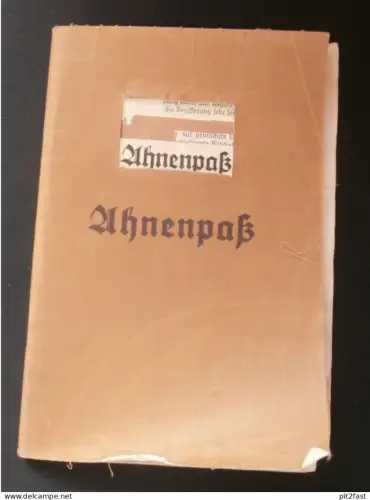 Ahnenpaß - Eva Ahrendt in Schwerin , Dühring , Bohnsack , Groth , Kuhlmann , Bartelshagen , Rambow , Malchin , Ribnitz