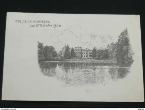 Gültz in Pommern , 1928 , Adel , von Maltzahn an Fr. von der Lancken - Rügen ,  Ansichtskarte , AK , CPA !!