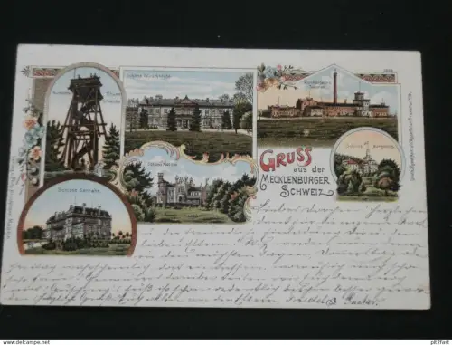 Zuckerfabrik Dahmen , Litho Mecklenburg , 1899 , Molzow ,  Ansichtskarte , AK , CPA !!