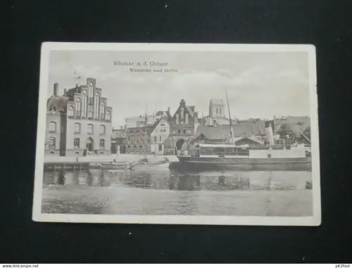 Wismar i. Mecklenburg , 1917 , Bahnpost , Hafen , Dampfer , Ansichtskarte , AK , CPA !!