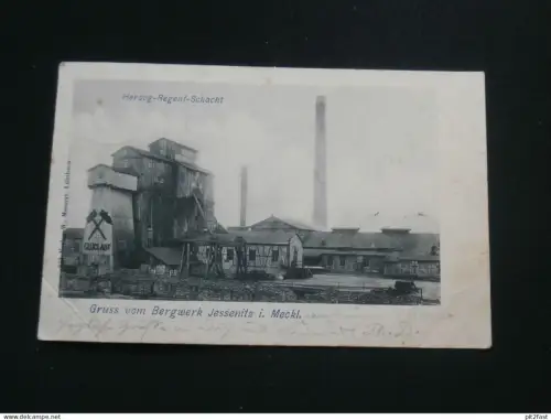 Bergwerk Jessenitz i. Mecklenburg , 1902 , Lübtheen , Schacht , Ansichtskarte , AK , CPA !!