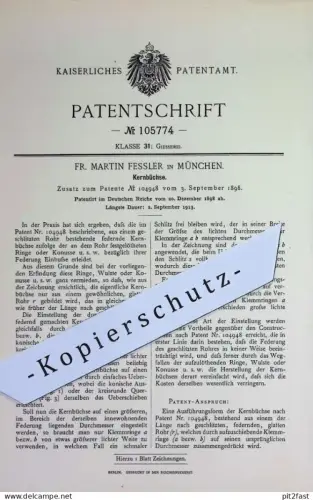 original Patent - Fr. Martin Fessler , München | 1898 | Kernbüchse | Kern - Büchse | Büchsen | Gießerei , Formen