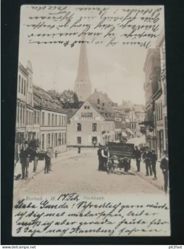 Rostock i. Mecklenburg , 1905 , Fischbank , Apotheke , Ansichtskarte , AK , CPA !!