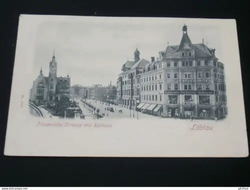 Dresden - Löbtau , 1900 , Plauensche Strasse mit Rathaus , alte Ansichtskarte , AK , CPA !