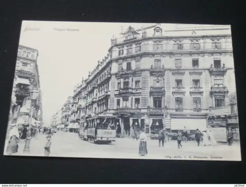 Dresden - Prager Strasse - Strassenbahn , ca. 1905 , alte Ansichtskarte , AK , CPA !