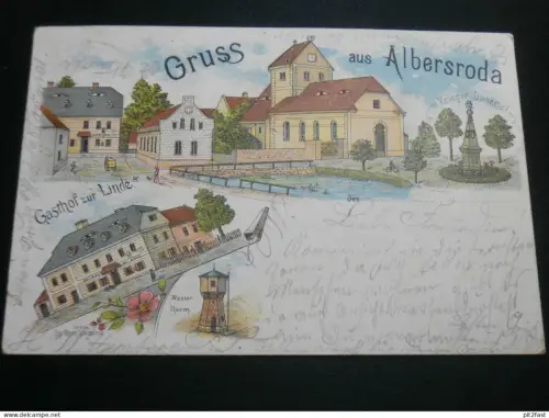Albersroda b. Steigra , 1901 , Gashof zur Linde , Nemsdorf-Göhrendorf , Querfurt , alte Ansichtskarte , AK , CPA !!