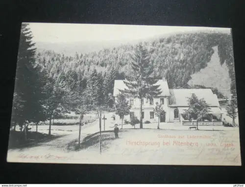 Hirschsprung b. Altenberg , 1906 , Gasthaus zur Ladenmühle , alte Ansichtskarte , AK , CPA !!