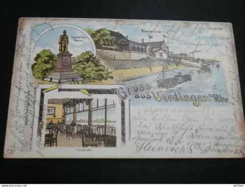 Gruss aus Uerdingen a. Rh. / Krefeld , 1899 , alte Ansichtskarte , AK , CPA !!