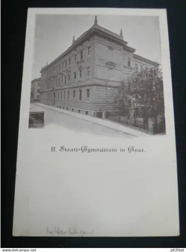 Graz - II. Staats-Gymnasium , ca. 1910 , alte Ansichtskarte , AK , CPA !!