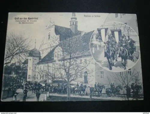 Osterreiten in Kloster Sankt Marienstern , ca. 1910 , Panschwitz-Kuckau , Bautzen , alte Ansichtskarte , AK , CPA !!