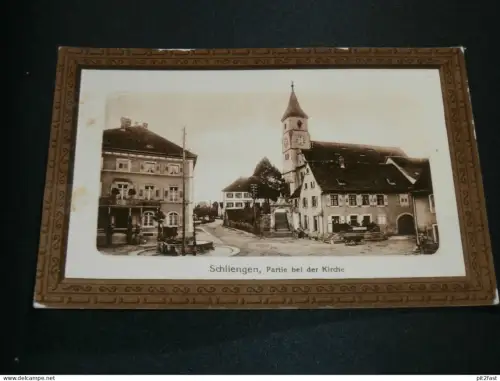Schliengen b. Lörrach , 1915 , Partie bei der Kirche , alte Ansichtskarte , AK , CPA !!