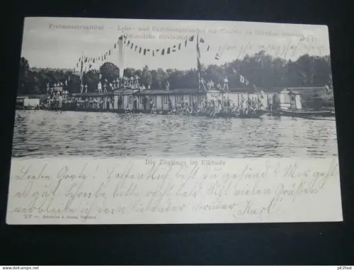 Freimaurer-Institut in Dresden Striesen , 1902 , Badehaus , alte Ansichtskarte , AK , CPA !!