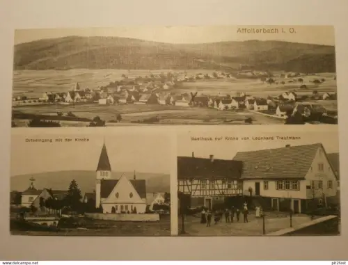 Affolterbach b. Wald-Michelbach , 1916 , Weinheim , L. Trautmann - Gasthof , Restaurant , Ansichtskarte , AK , CPA !!
