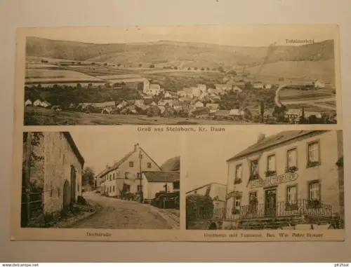 Steinborn b. Daun , 1918 , Peter Brauer - Gasthof , Restaurant , Ansichtskarte , AK , CPA !!
