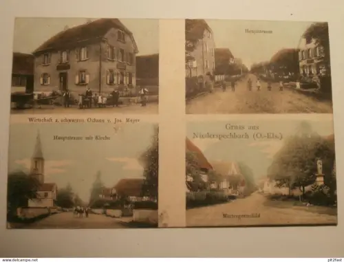Niederspechbach / Spechbach-le-Bas , 1914 , Stempel !! Gasthof , Restaurant , Ansichtskarte , AK , CPA !!
