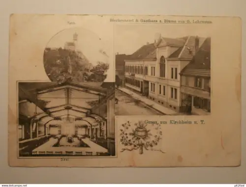 Kirchheim unter Teck , ca. 1910 , G. Lohrmann , Bier-Brauerei & Gasthaus , Restaurant , Ansichtskarte , AK !!
