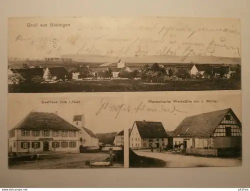 Bietingen b. Gottmadingen , 1909 , Zum Löwen , Werkstatt , Gasthaus , Restaurant , Ansichtskarte , AK !!