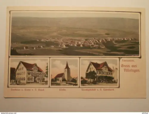 Vöhringen b. Rottweil , 1909 , Zur Krone , Gasthaus , Restaurant , Ansichtskarte , AK !!