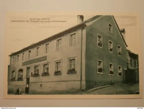 Ebing b. Rattelsdorf , ca. 1910 , Metzgerei Joseph Schneiderbanger , Gasthaus , Restaurant , Ansichtskarte , AK !