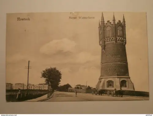 Rostock - Neuer Wasserturm , 1905 , Kutsche , Ansichtskarte , AK !