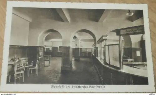 Sparkasse Greifswald , ca. 1930 , Mecklenburg , alte Ansichtskarte , AK !!