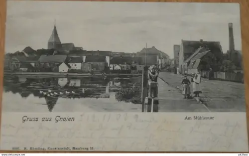 Am Mühlentor in Gnoien , 1903 , Mecklenburg , AK , alte Ansichtskarte !!