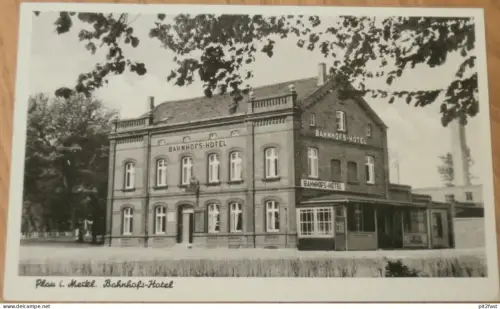 Bahnhof - Hotel in Plau i. Meckl. , 1943 , Mecklenburg , AK , alte Ansichtskarte !!
