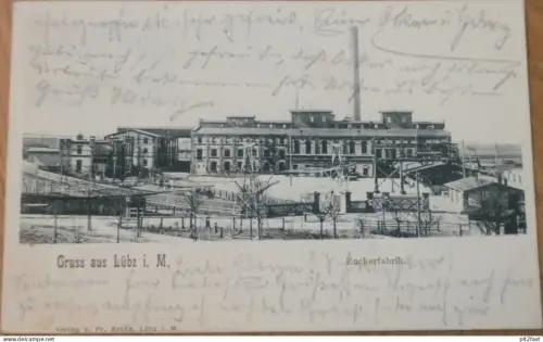 Zuckerfabrik Lübz i. Meckl. , 1904 , Mecklenburg , AK , alte Ansichtskarte