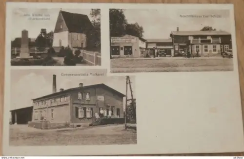 Goldenstädt b. Rastow i. Meckl., 1934 , Molkerei , Kirche , Motorfahrzeuge , Mecklenburg , AK , alte Ansichtskarte !!