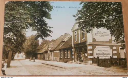 Kirchenplatz in Lübtheen i. Meckl. , 1920 , Lübtheener Nachrichten , Verlag , Mecklenburg , AK , Ansichtskarte !!