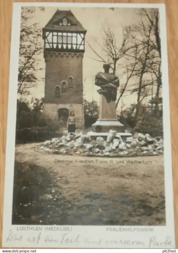 Frauen-Hilfswerk in Lübtheen i. Meckl. , ca. 1920 , Denkmal , Park , Mecklenburg , AK , Ansichtskarte !!