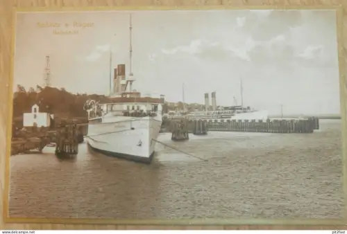 Saßnitz a. Rügen , ca. 1920 , Hafen , Mecklenburg , AK , Ansichtskarte !!