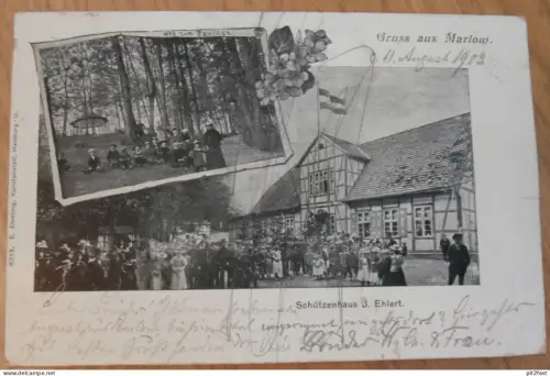 Schützenhaus in Marlow , 1902 , Rostock , J. Ehlert , Mecklenburg , AK , Ansichtskarte !!