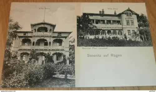 Sassnitz auf Rügen , ca. 1910 , Villa Rosa , Villa Svea , Mecklenburg , AK , Ansichtskarte !!