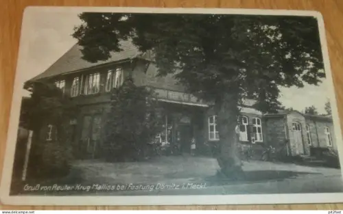 Reuter-Krug in Malliss b. Dömitz , ca. 1920 , Restaurant , Mecklenburg , AK , Ansichtskarte !!