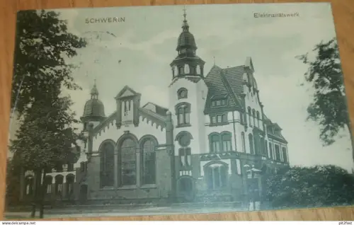 Elektrizitätswerk - Schwerin , 1906 , Mecklenburg , alte AK , Ansichtskarte !!