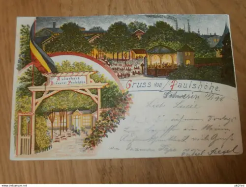 Brauerei Paulshöhe Schwerin , 1898 , Litho , Mecklenburg , alte AK , Ansichtskarte !!