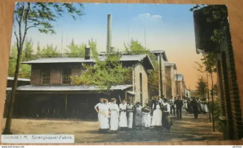 Sprengkapsel-Fabrik in Dömitz , ca. 1920 , Sprengstoff , Mecklenburg , alte AK , Ansichtskarte !!