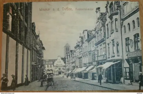 Wismar a.d. Ostsee , 1915 , Füsilier - Regiment 90 , Stempel !! Krämerstrasse , Mecklenburg , alte AK , Ansichtskarte !!